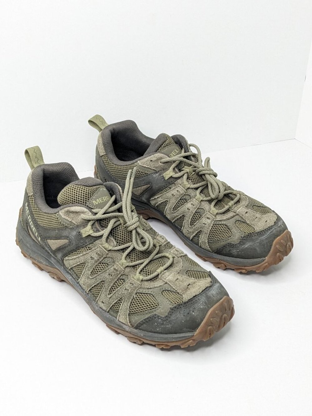 Merrell Accentor 3 Hiking Shoes Olive Green Suede Men's 11